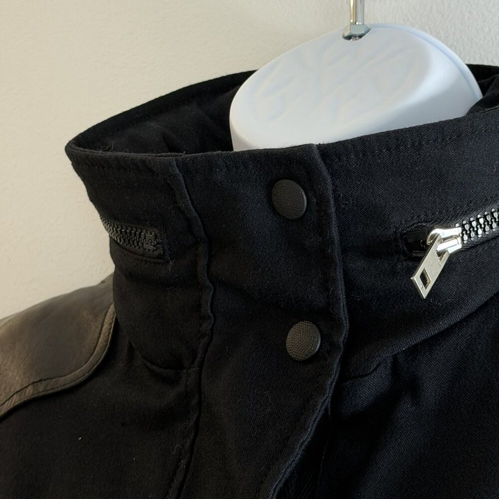 Rag & Bone Women's Utility Hooded Jacket Sz M Cotton/leather trim- Made in USA - Picture 13 of 13